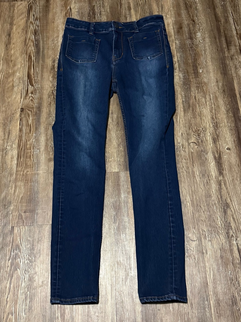Free People Patch Pocket Slim Fit Jeans Women's 27 Dark Wash Stretchy Denim